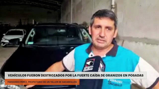 VEHÍCULOS FUERON DESTROZADOS POR LA FUERTE CAÍDA DE GRANIZOS EN POSADAS