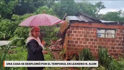 Una casa se desplomó por el temporal en Leandro N. Alem