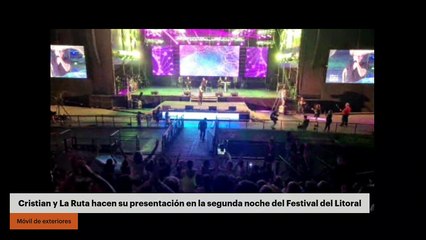 Cristian y La Ruta hacen su presentación en la segunda noche del Festival del Litoral