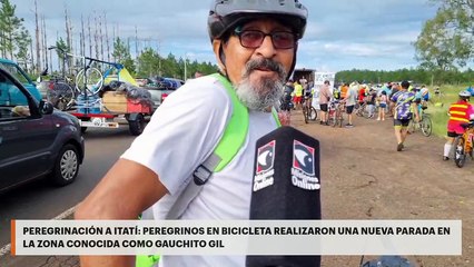 PEREGRINACIÓN A ITATÍ: PEREGRINOS EN BICICLETA REALIZARON UNA NUEVA PARADA EN LA ZONA CONOCIDA COMO GAUCHITO GIL