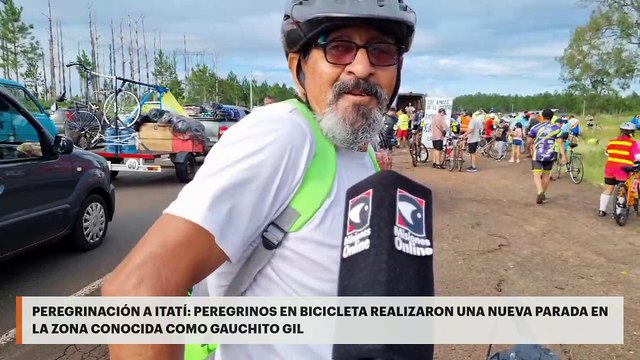 PEREGRINACIÓN A ITATÍ: PEREGRINOS EN BICICLETA REALIZARON UNA NUEVA PARADA EN LA ZONA CONOCIDA COMO GAUCHITO GIL