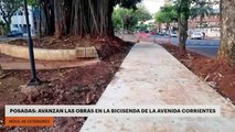 Posadas: Avanzan las obras en la bicisenda de la avenida Corrientes