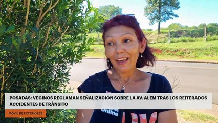 Posadas: vecinos reclaman señalización sobre la Av. Alem tras los reiterados accidentes de tránsito