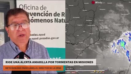 RIGE UNA ALERTA AMARILLA POR TORMENTAS EN MISIONES