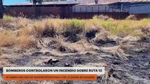 BOMBEROS CONTROLARON UN INCENDIO SOBRE RUTA 12