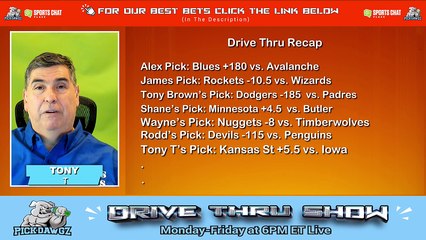 Live Free NBA NHL MLB NCAAB Picks Drive Thru Show 3-19-2024