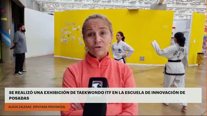 Se realizó una exhibición de Taekwondo ITF en la Escuela de Innovación de Posadas