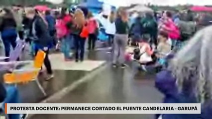 Protesta Docente: Permanece cortado el puente Candelaria - Garupá