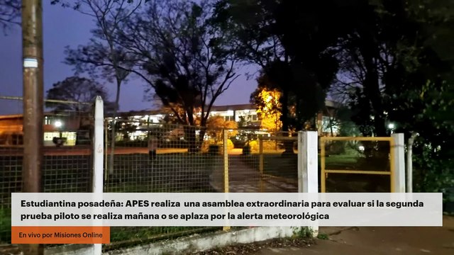 Estudiantina posadeña: APES realiza una asamblea extraordinaria para evaluar si la segunda prueba piloto se realiza mañana o se aplaza por la alerta meteorológica