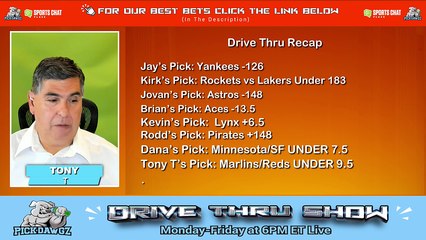 Live Free MLB WNBA NBA Picks Drive Thru Show 7-12-2024
