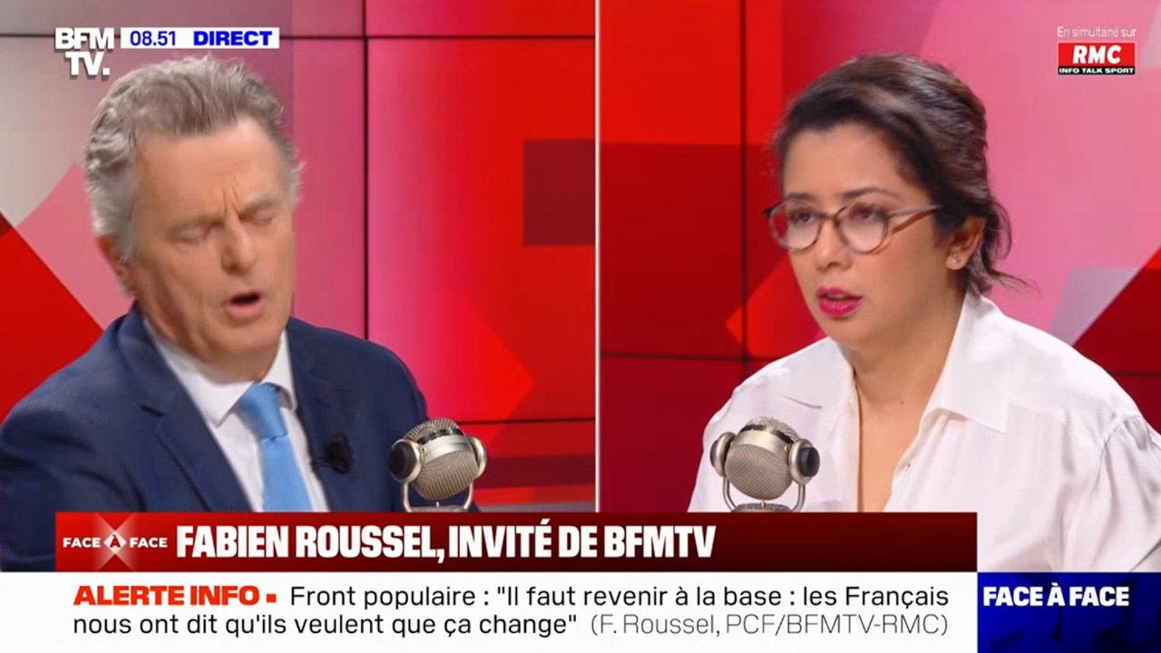 Fabien Roussel invité de la matinale de BFMTV RMC #NouveauFrontPopulaire