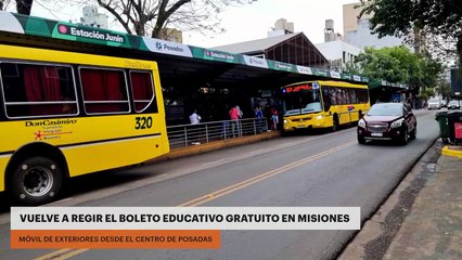 VUELVE A REGIR EL BOLETO EDUCATIVO GRATUITO EN MISIONES