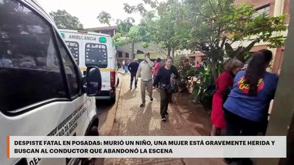Despiste fatal en Posadas: murió un niño, una mujer está gravemente herida y buscan al conductor que abandonó la escena