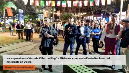 La vicepresidenta Victoria Villarruel llegó a Misiones y recorre la Fiesta Nacional del Inmigrante en Oberá