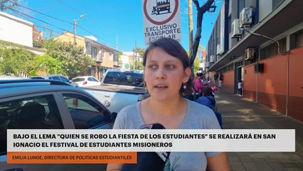BAJO EL LEMA "QUIEN SE ROBO LA FIESTA DE LOS ESTUDIANTES" SE REALIZARÁ EN SAN IGNACIO EL FESTIVAL DE ESTUDIANTES MISIONEROS
