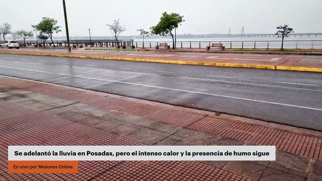 Se adelantó la lluvia en Posadas, pero el intenso calor y la presencia de humo sigue