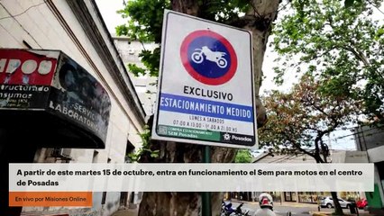 A partir de este martes 15 de octubre, entra en funcionamiento el Sem para motos en el centro de Posadas
