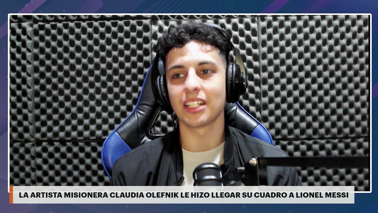 LA ARTISTA MISIONERA CLAUDIA OLEFNIK LE HIZO LLEGAR SU CUADRO A LIONEL MESSI