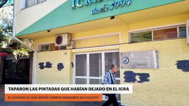 POSADAS: TAPARON LAS PINTADAS QUE HABÍAN DEJADO EN EL ICRA