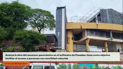 Avanza la obra del ascensor panorámico en el anfiteatro de Posadas: tiene como objetivo facilitar el acceso a personas con movilidad reducida