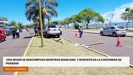 UNA MUJER SE DESCOMPUSO MIENTRAS MANEJABA  Y DESPISTÓ EN LA COSTANERA DE POSADAS