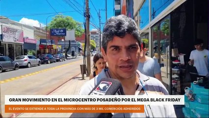Gran movimiento en el microcentro posadeño por el Mega Black Friday