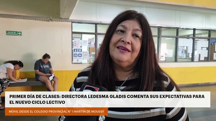 Primer día de clases: directora Ledesma Gladis comenta sus expectativas para el nuevo ciclo lectivo