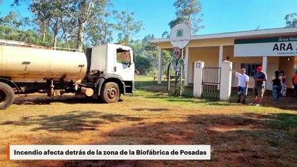 Incendio afecta detrás de la zona de la Biofábrica de Posadas