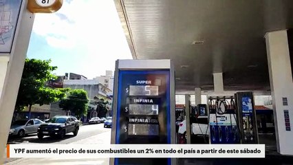 YPF aumentó el precio de sus combustibles un 2% en todo el país a partir de este sábado