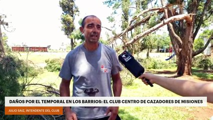 Daños por el temporal en los barrios: el Club Centro de Cazadores de Misiones