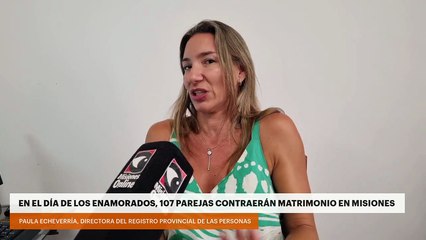 EN EL DÍA DE LOS ENAMORADOS, 107 PAREJAS CONTRAERÁN MATRIMONIO EN MISIONES