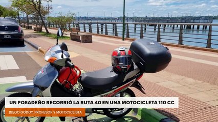 Un posadeño recorrió la ruta 40 en una motocicleta 110 cc