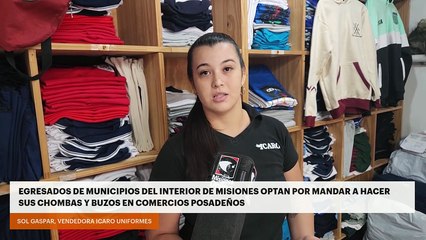 Egresados de municipios del interior de Misiones optan por mandar a hacer sus chombas y buzos en comercios posadeños