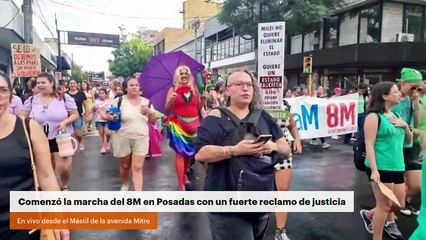 Comenzó la marcha del 8M en Posadas con un fuerte reclamo de justicia