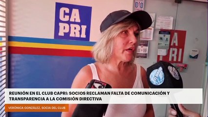 Reunión en el Club Capri: socios reclaman falta de comunicación y transparencia a la comisión directiva