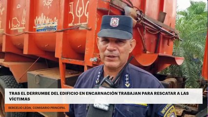 Tras el derrumbe del edificio en Encarnación trabajan para rescatar a las víctimas