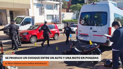 Se produjo un choque entre un auto y una moto en Posadas