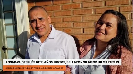 Posadas: después de 15 años juntos, sellaron su amor un martes 13