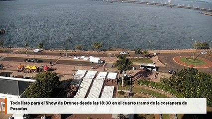 Todo listo para el Show de Drones desde las 18:30 en el cuarto tramo de la costanera de Posadas