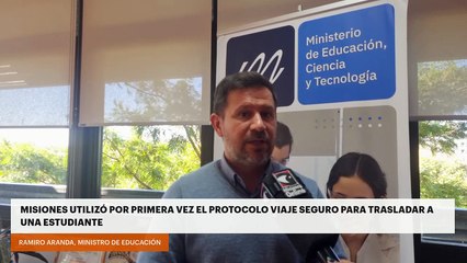 Misiones utilizó por primera vez para una emergencia el protocolo Viaje Seguro para trasladar a una estudiante