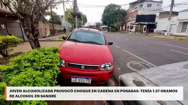 Joven alcoholizada provocó choque en cadena en Posadas: tenía 1.37 gramos de alcohol en sangre