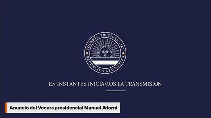Anuncio del Vocero presidencial Manuel Adorni