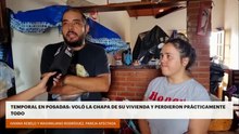 ⛈️ TEMPORAL EN POSADAS: VOLÓ LA CHAPA DE SU VIVIENDA Y PERDIERON PRÁCTICAMENTE TODO