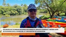 Un grupo de 70 embarcaciones recorrió el Arroyo Chimiary y Museo Juan Szychowski en el cierre del 13 encuentro de Kayakistas