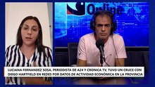 LUCIANA FERNANDEZ SOSA TUVO UN CRUCE CON DIEGO HARTFIELD EN REDES POR DATOS DE ACTIVIDAD ECONÓMICA EN LA PROVINCIA