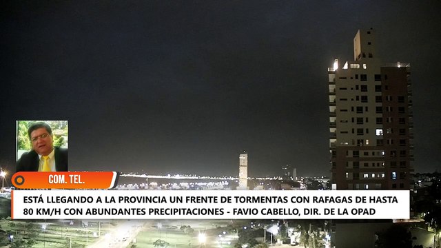 ESTÁ LLEGANDO A LA PROVINCIA UN FRENTE DE TORMENTAS CON RAFAGAS DE HASTA 80 KM/H CON ABUNDANTES PRECIPITACIONES