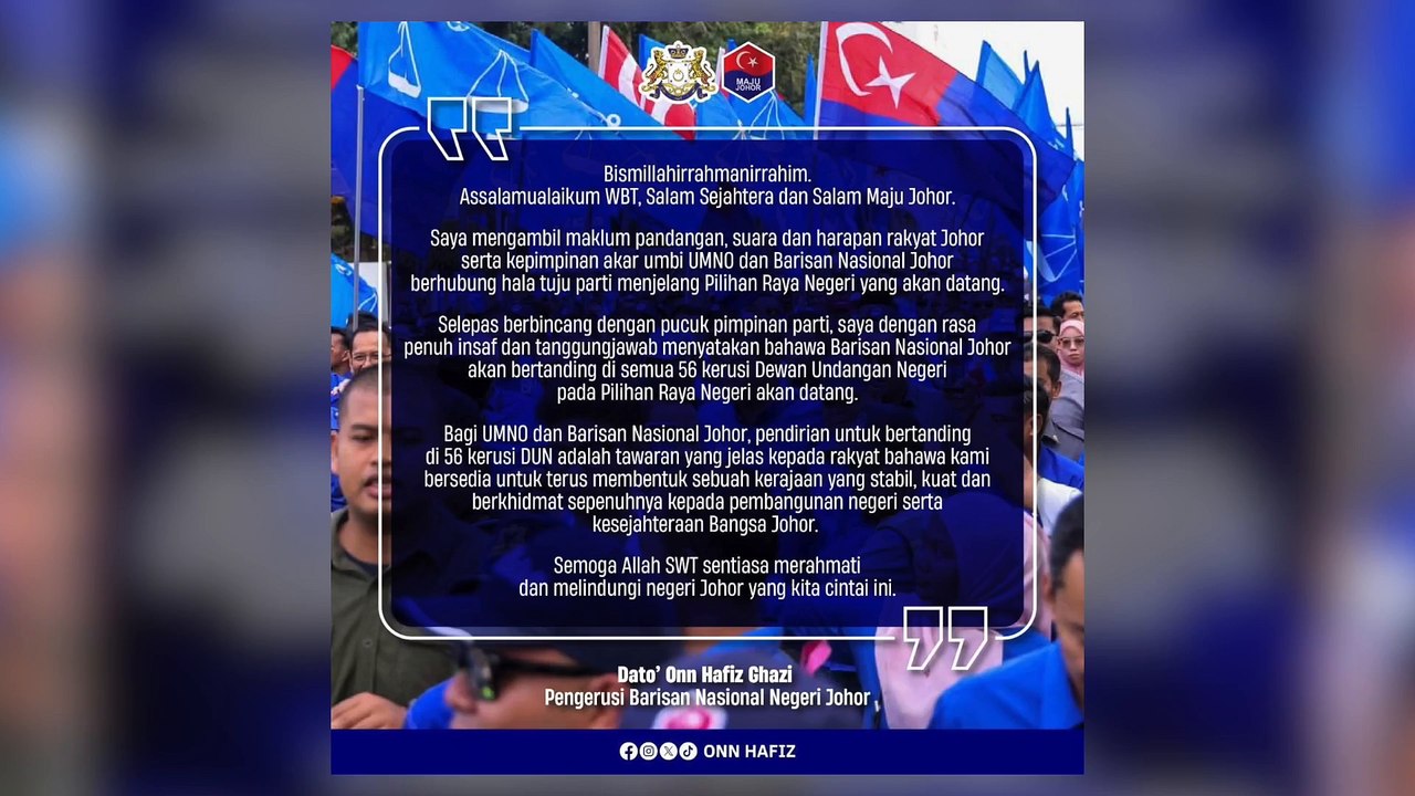 (LIVE) BN Bertanding Solo Dalam PRN Johor• Samsuri Dilantik Ketua Pembangkang Ganti Hamzah #mgflash