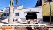 Obrero fue hospitalizado tras la caída de un muro en Posadas