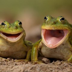 Two Frogs Out and About
