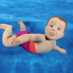 babies swimming